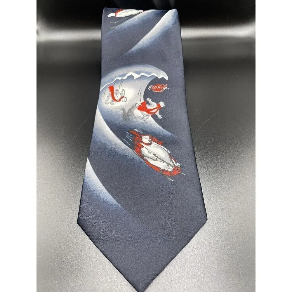 Coca Cola Polar Bear Christmas Tie Vintage 1990s.‎ Excellent Condition
